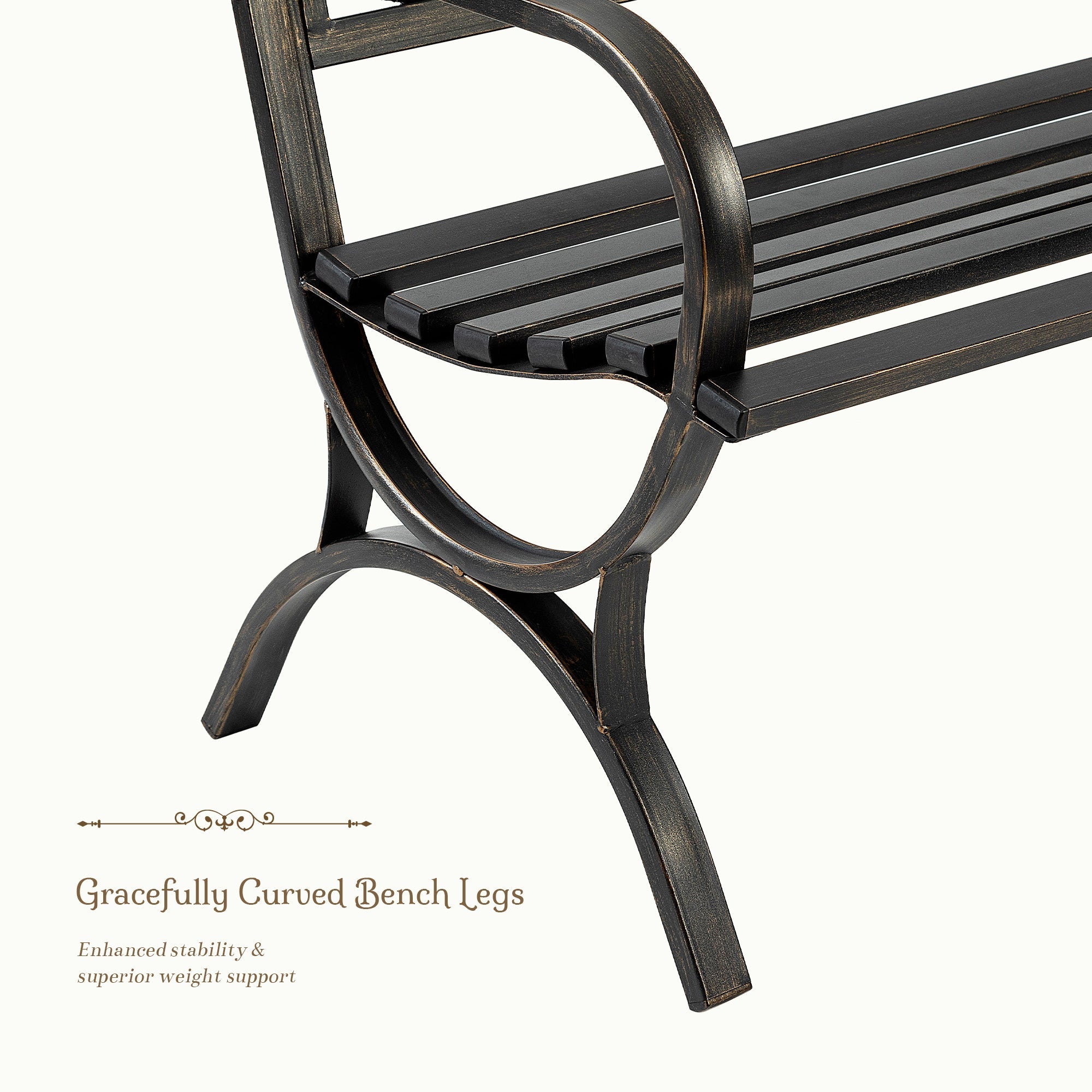50" Metal Outdoor Park Bench
