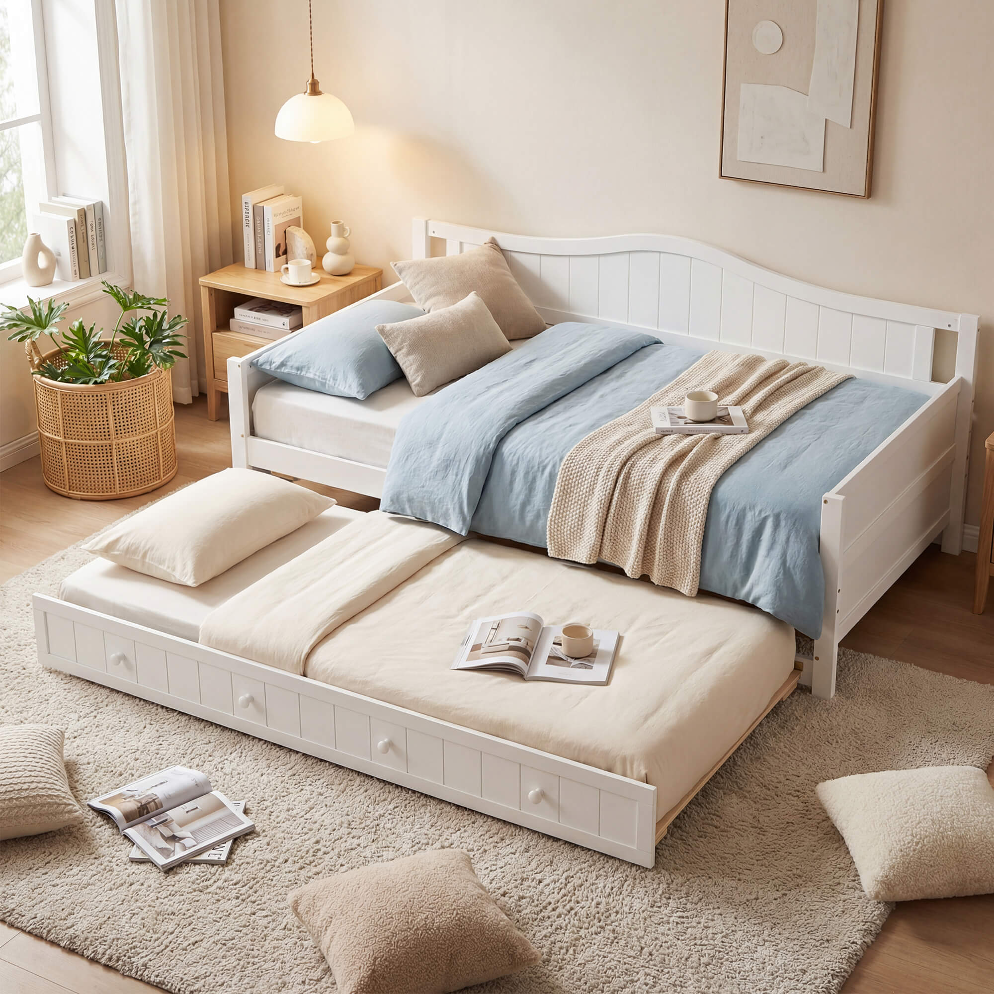 SpaceWise White Twin Daybed with Trundle