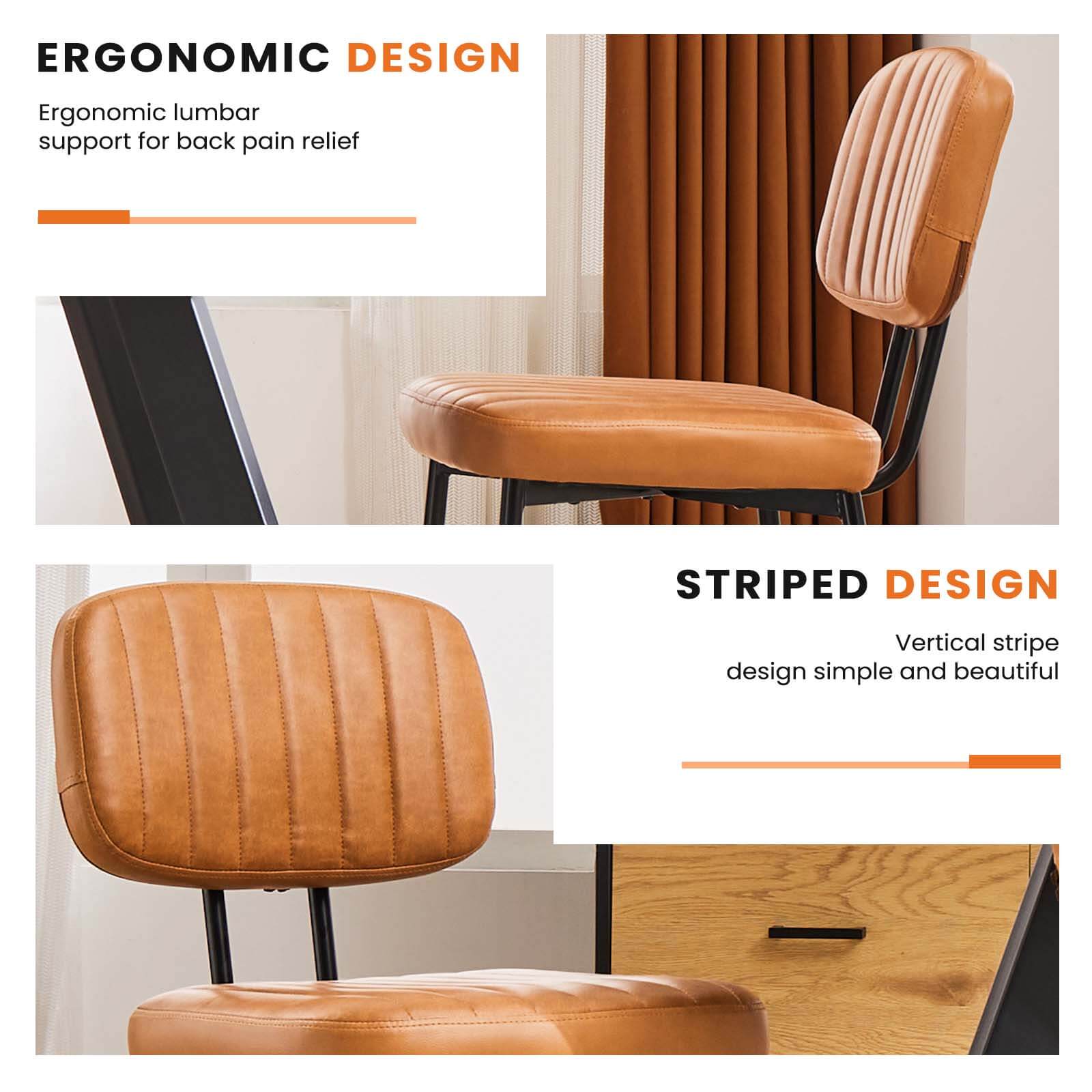 Modern Faux Leather Dining Chairs Set of 2