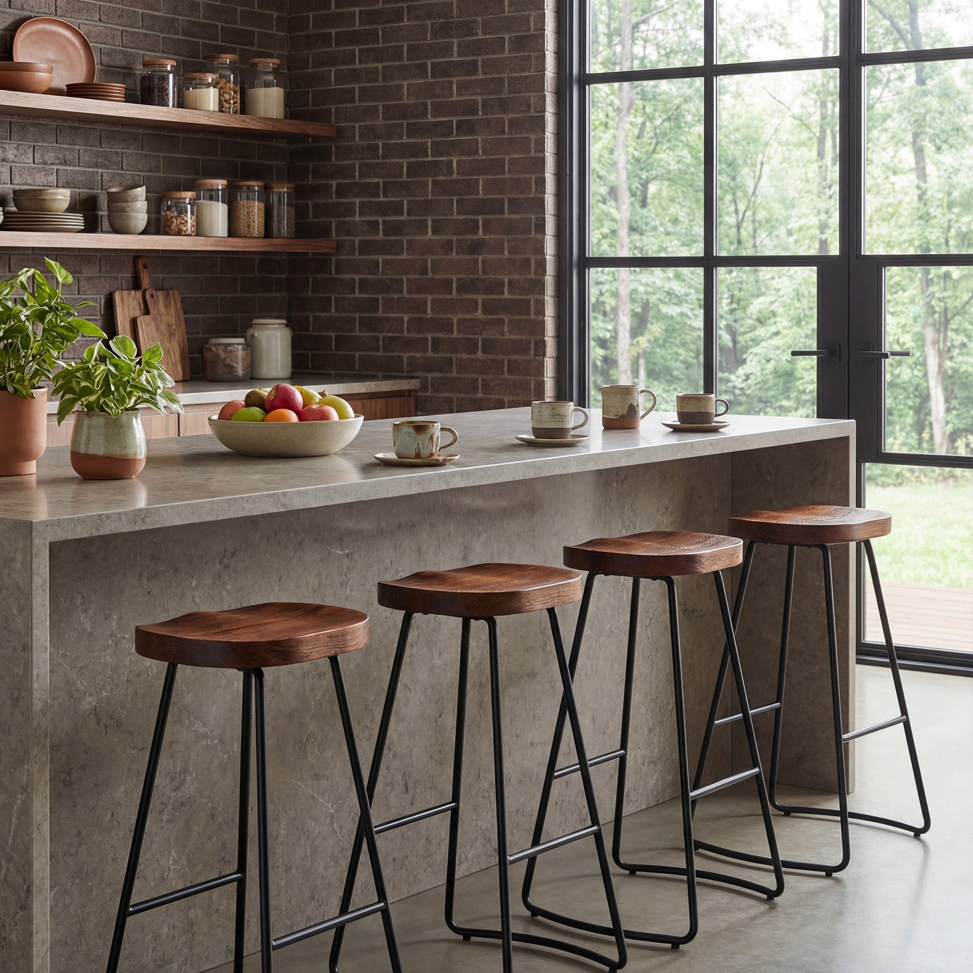 Wooden Counter Height Bar Stool