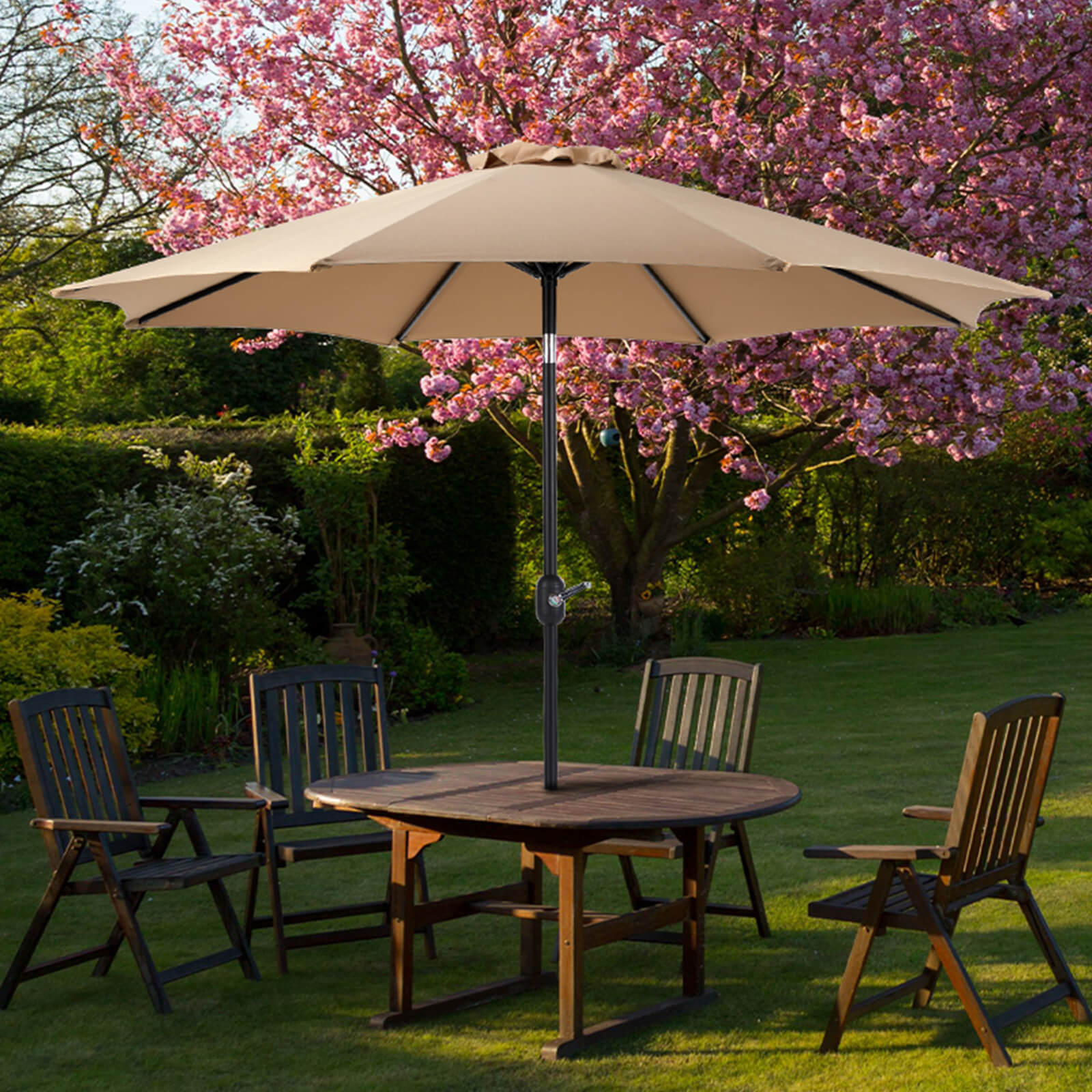 9ft 8-Rib Steel Patio Umbrella