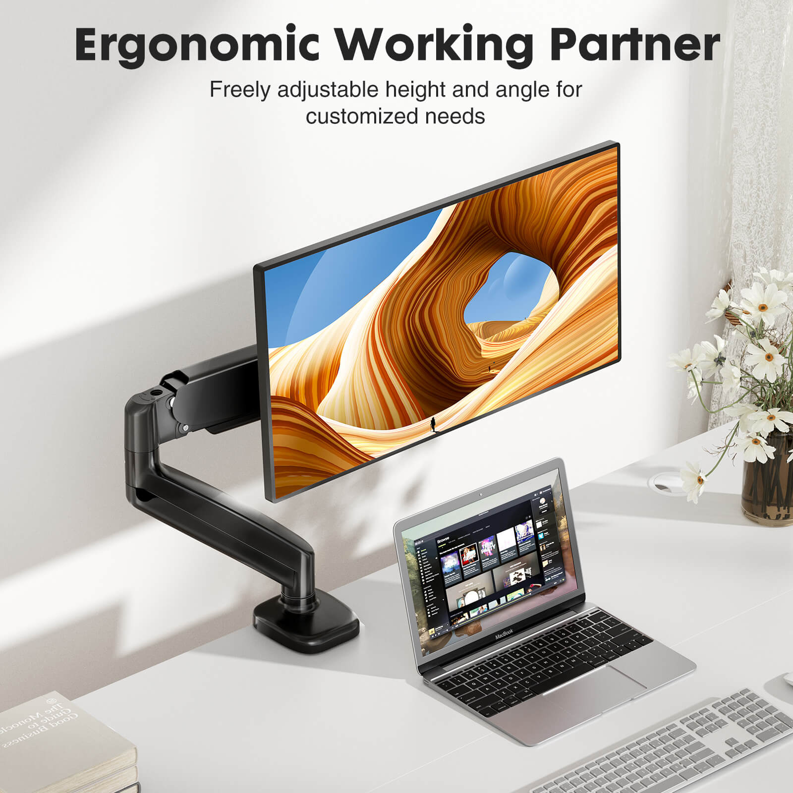 Adjustable Single Monitor Mount Arm