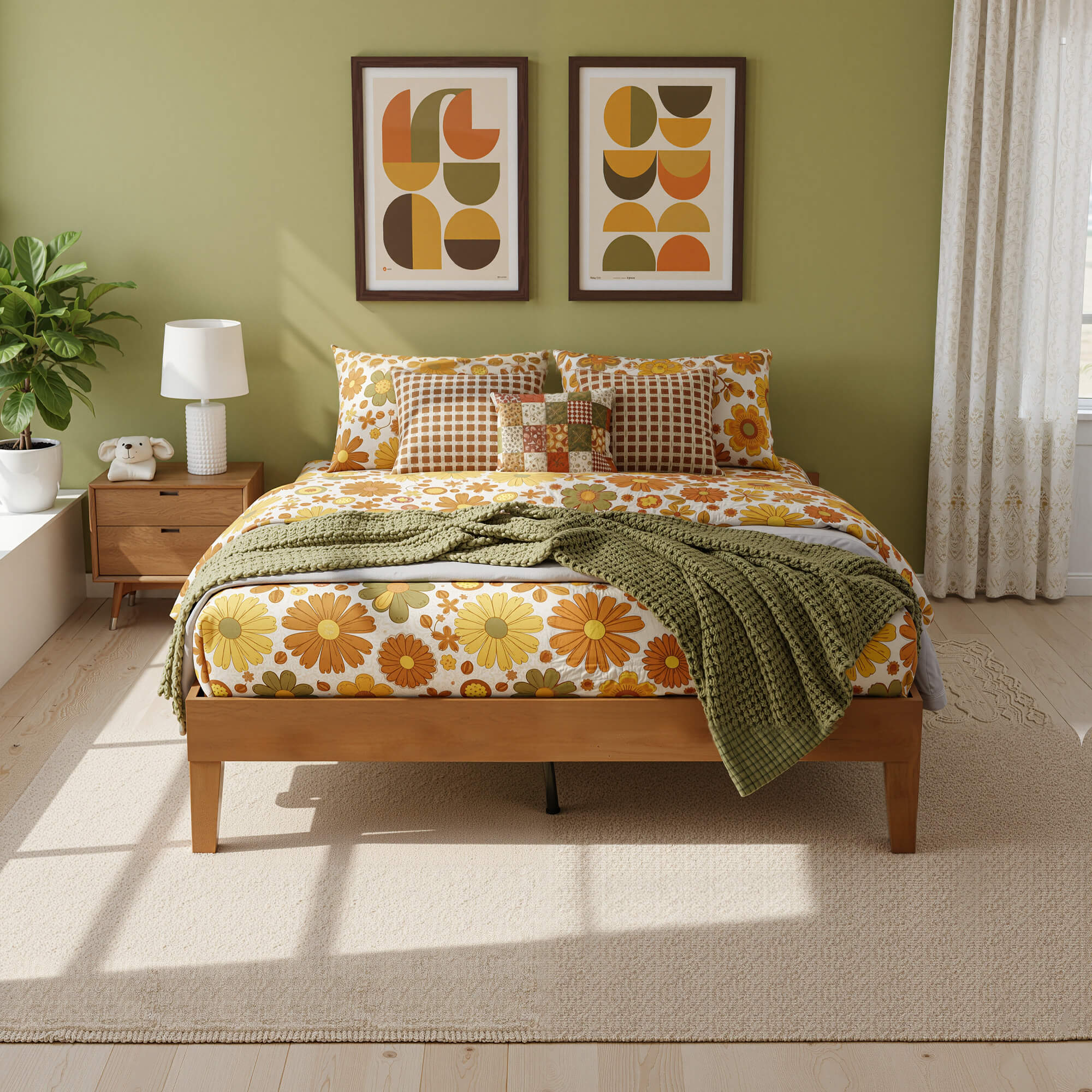 wood bed frame full