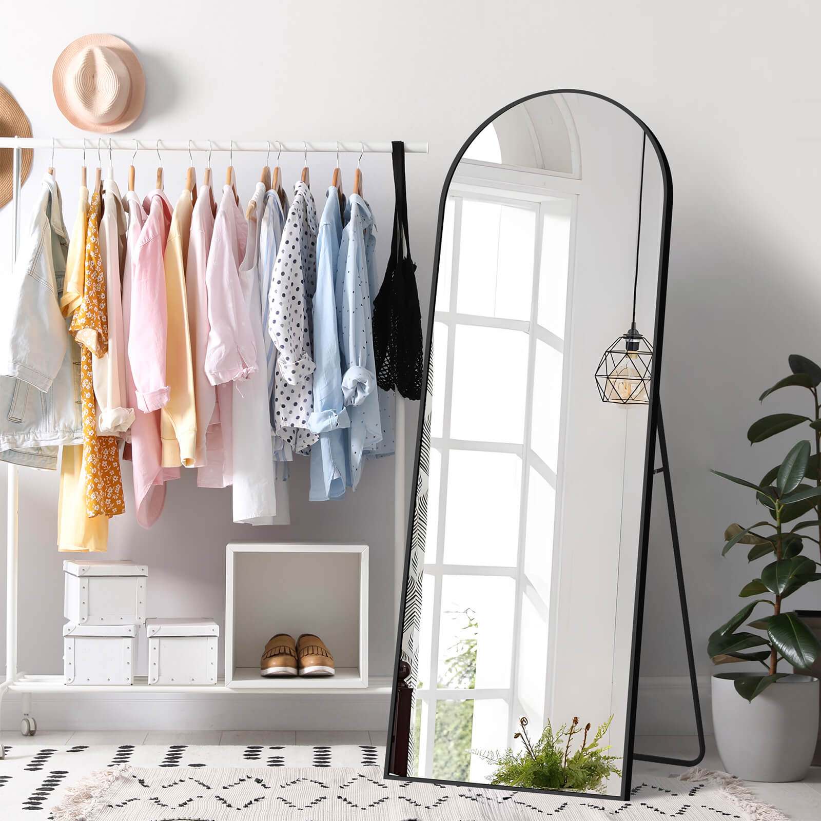 Slim Metal Frame Full Length Floor Mirror
