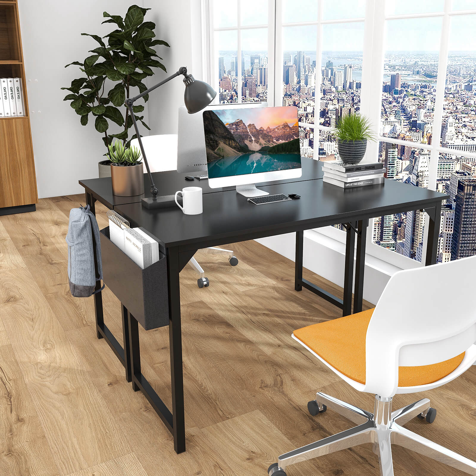 Organizer Computer Desk with Storage Pockets