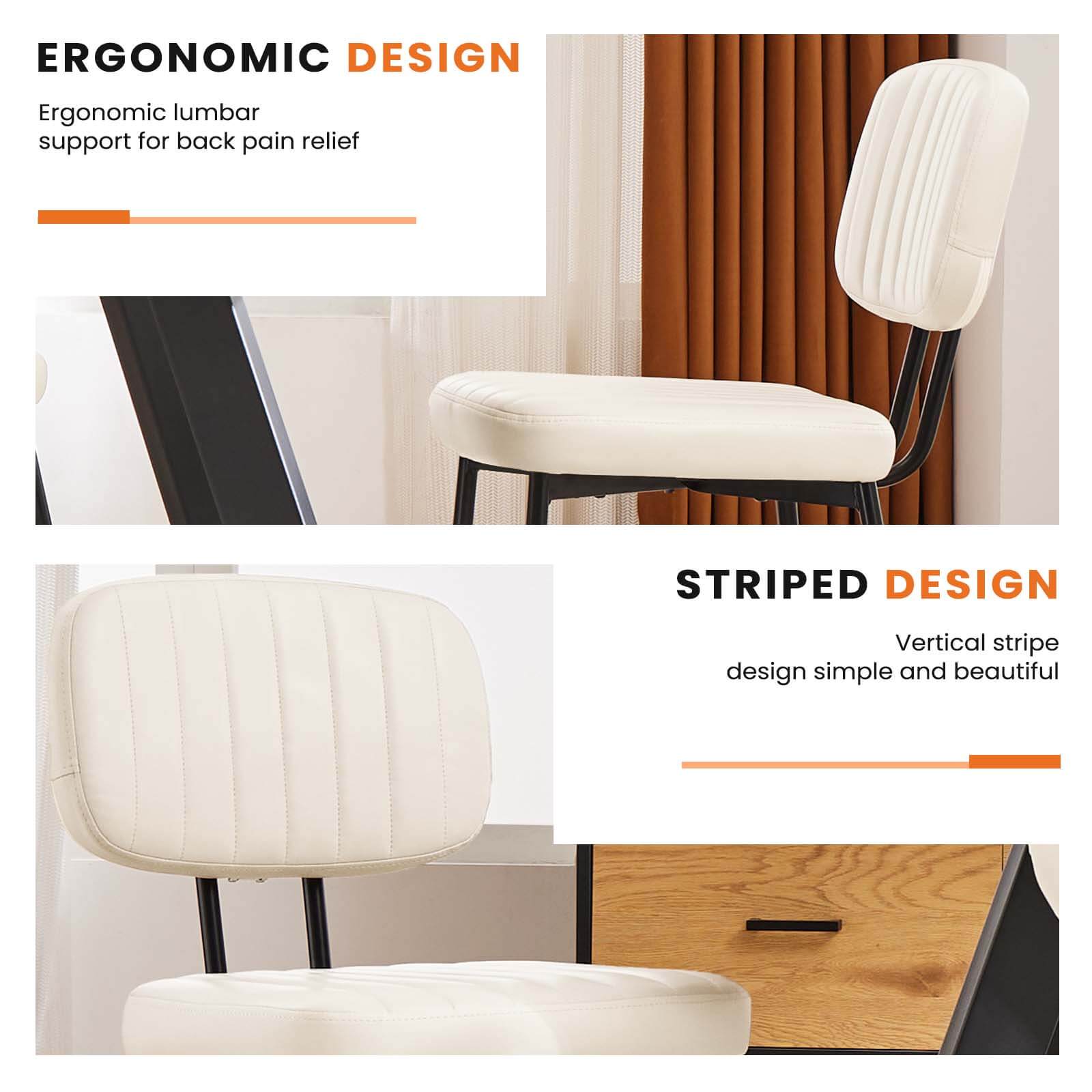 Modern Faux Leather Dining Chairs Set of 2