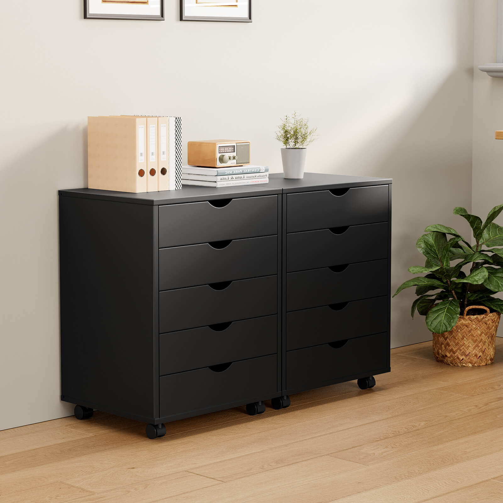 5 Drawer Mobile Chest of Drawers