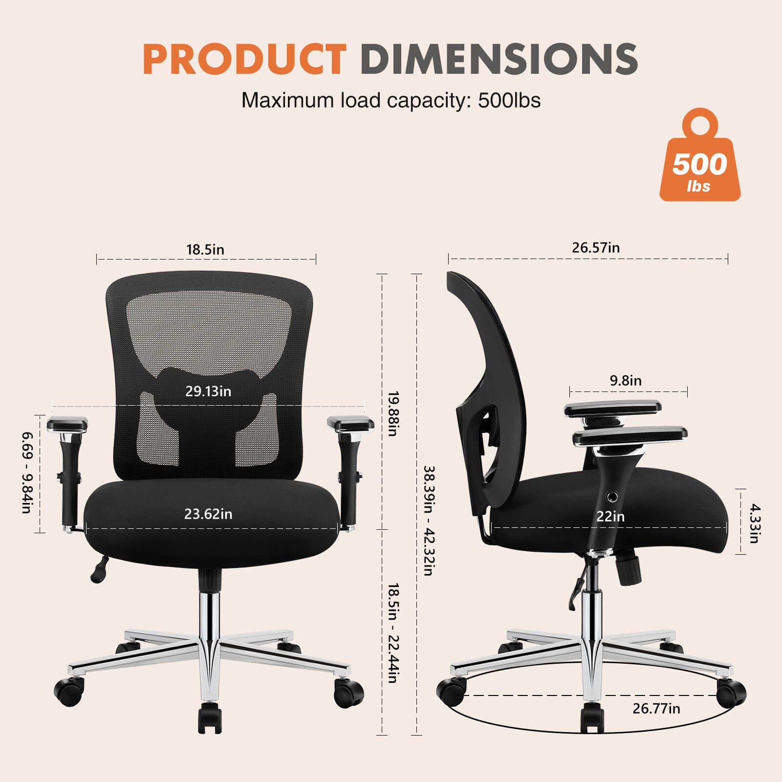 Ergonomic Oversized Mesh Office Chair