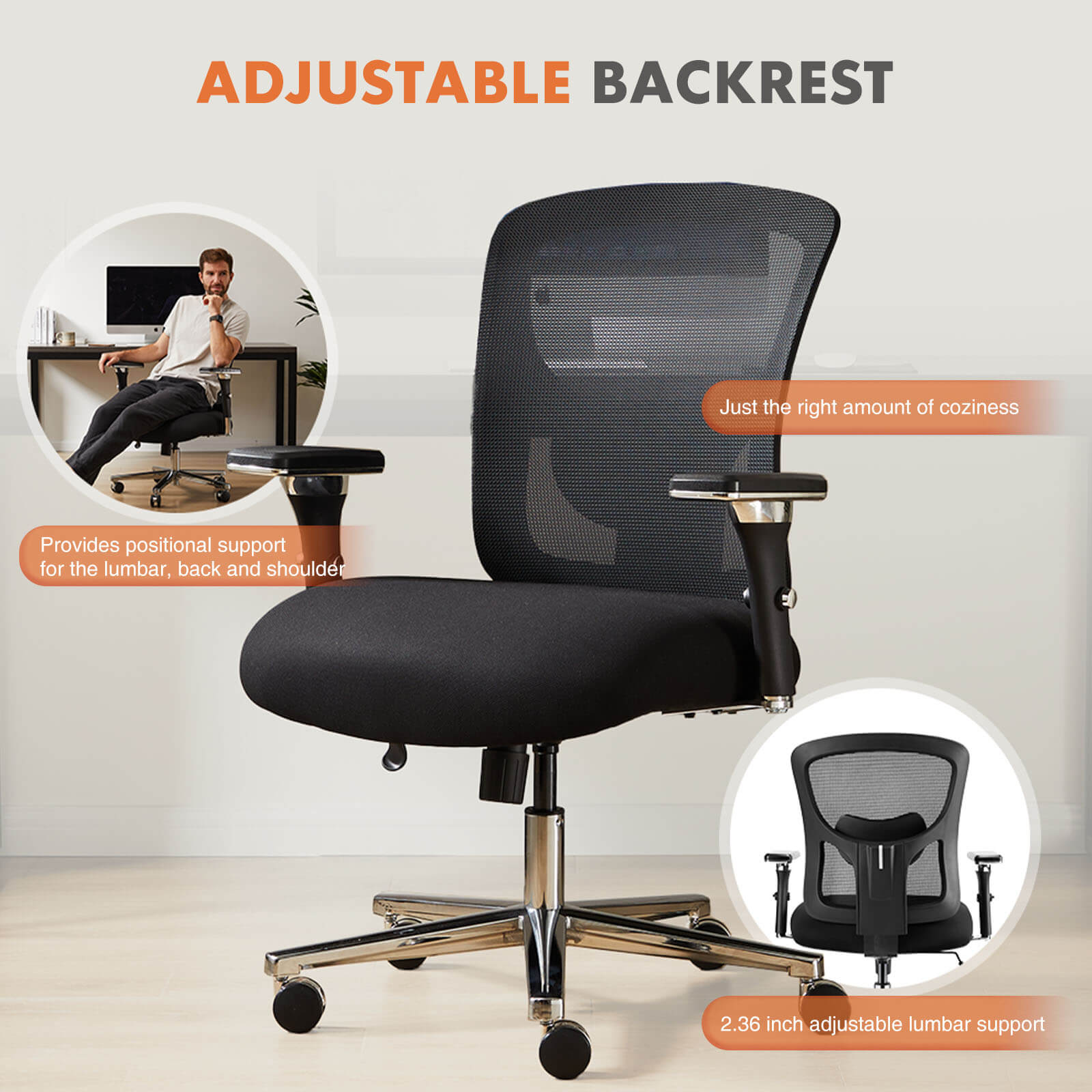 Ergonomic Oversized Mesh Office Chair