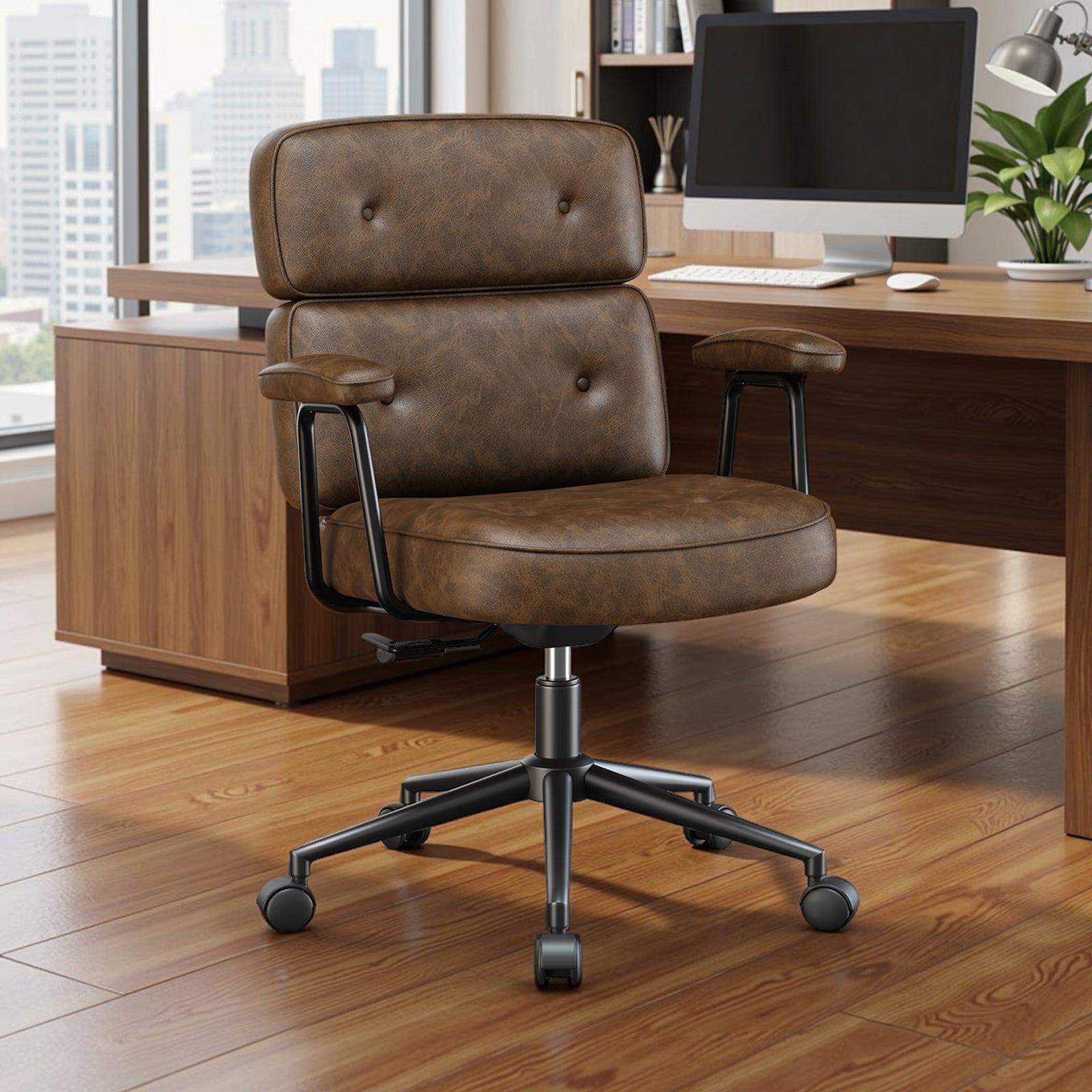 Ergonomic PU Upholstered Office Chair