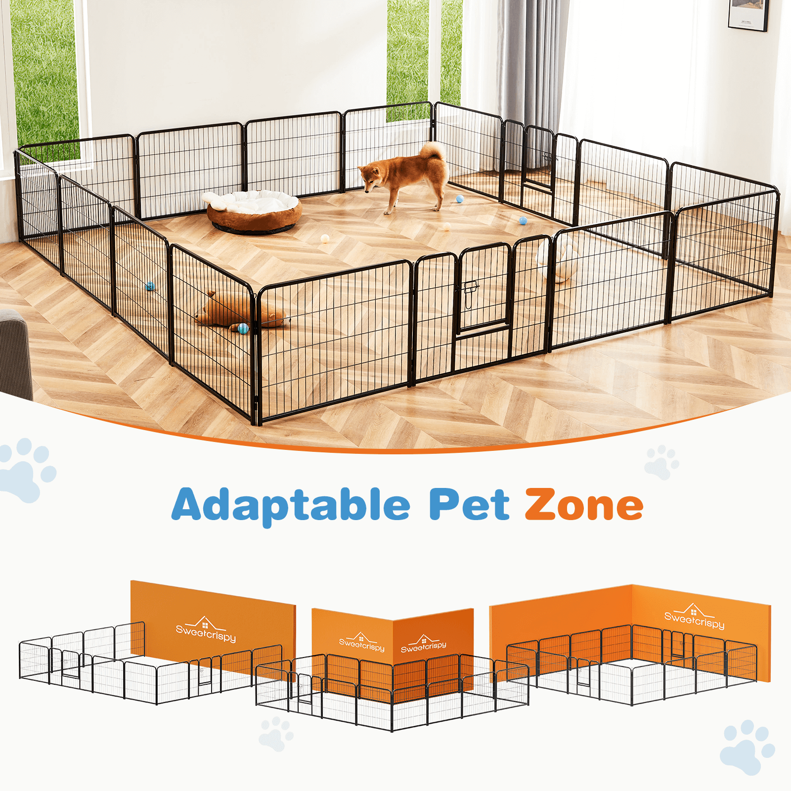 Collapsible Metal Dog Playpen Fence