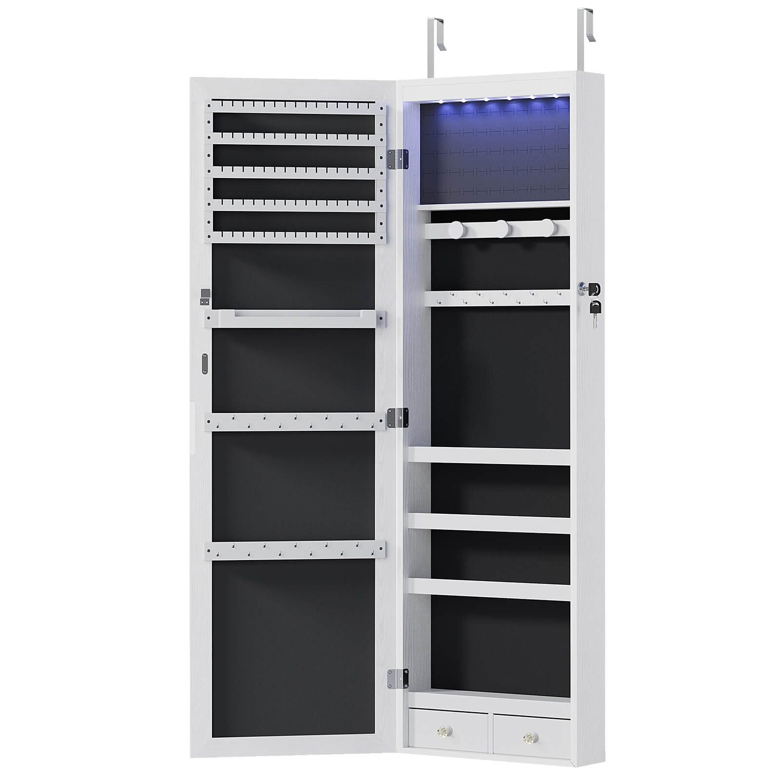 Hangable Jewelry Cabinet with Mirror