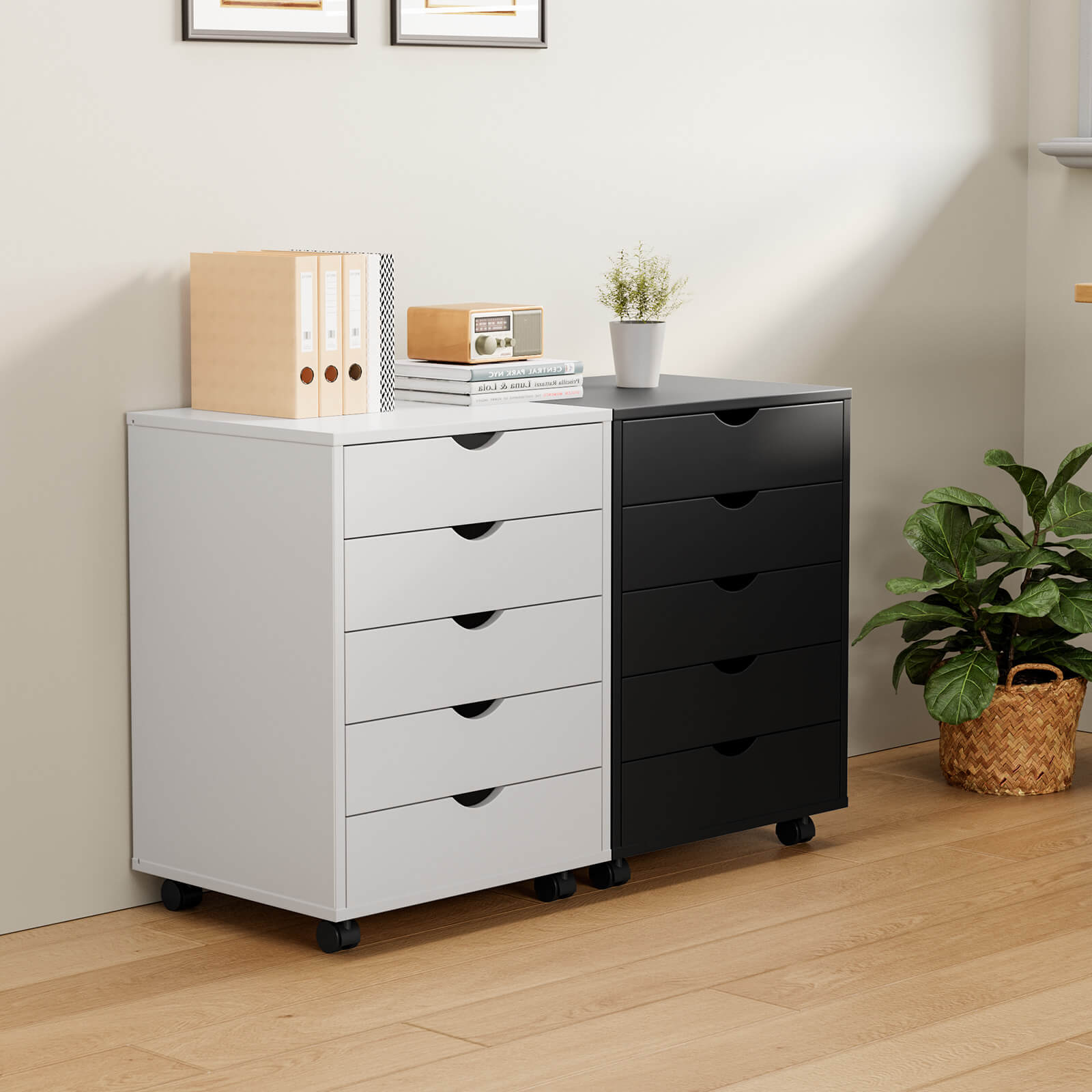 5 Drawer Mobile Chest of Drawers