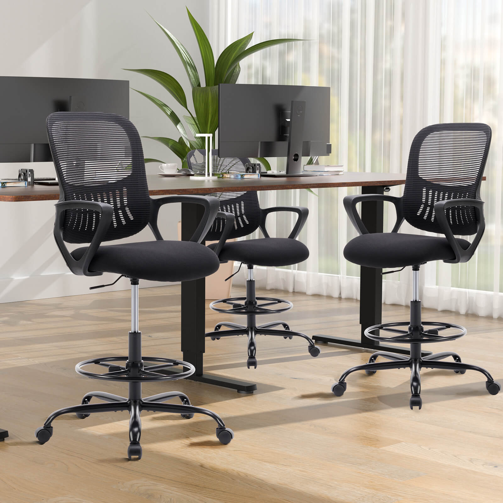 Ergonomic Tall Drafting Chair Height Adjustable
