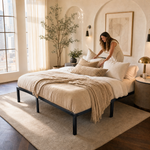 WareBay Heavy Duty Metal Bed Frame with Under Bed Storage for Bedroom
