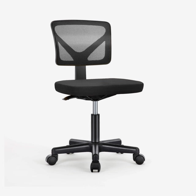 Armless Mesh Back Desk Chair – Ergonomic Low-Back Swivel Chair with Adjustable Height, 5 Colors