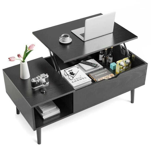 Lift Top Coffee Table with Storage & Hidden Compartment
