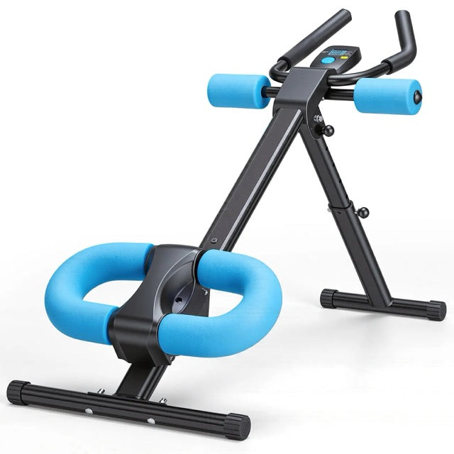 Ab Machine with LCD Display – Adjustable Incline & Height, Foldable Core Trainer, 440 lb Capacity
