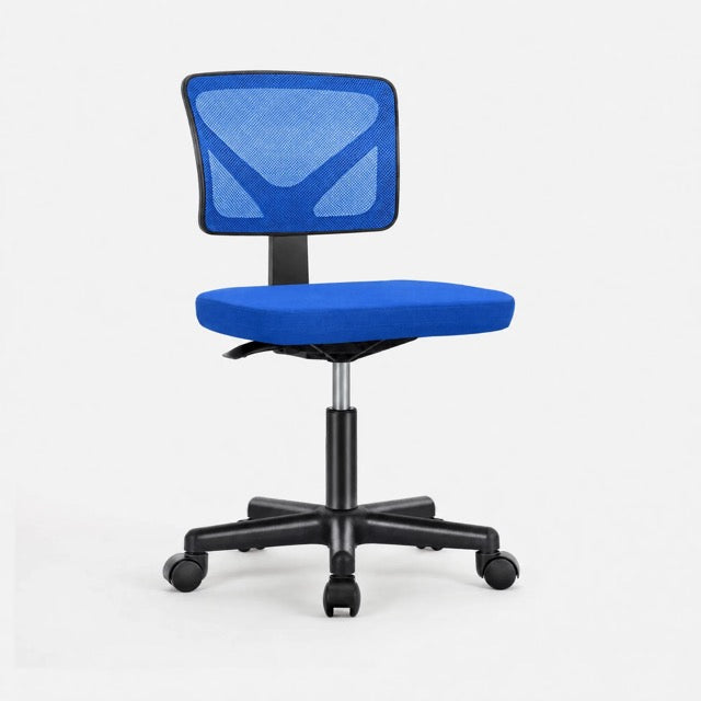 Armless Mesh Back Desk Chair – Ergonomic Low-Back Swivel Chair with Adjustable Height, 5 Colors