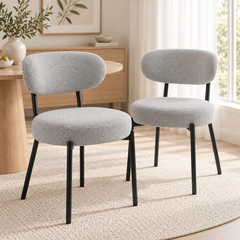 Upholstered Dining Chairs with Cushioned Seats & Steel Frame
