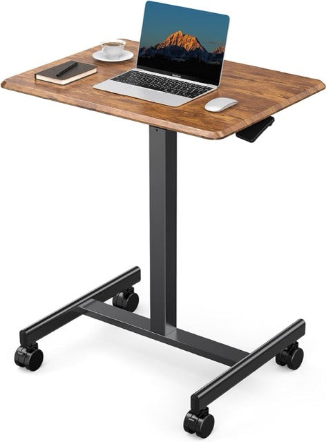 Adjustable Height Rolling Laptop Desk – Mobile Sit-Stand Desk with Wheels