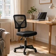 Armless Mesh Back Desk Chair – Ergonomic Low-Back Swivel Chair with Adjustable Height, 5 Colors