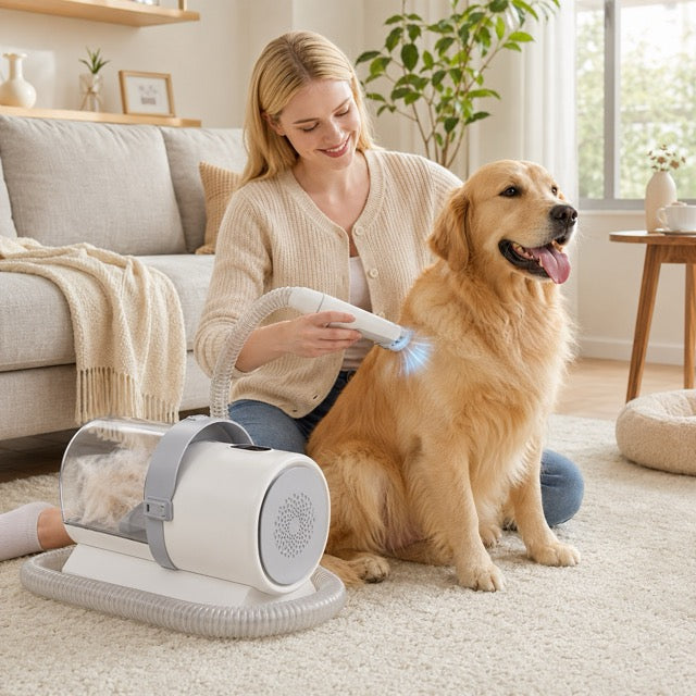 5-in-1 Dog & Cat Grooming Vacuum Kit with Clippers, 10 kPa Suction & 2.5 L Dust Cup