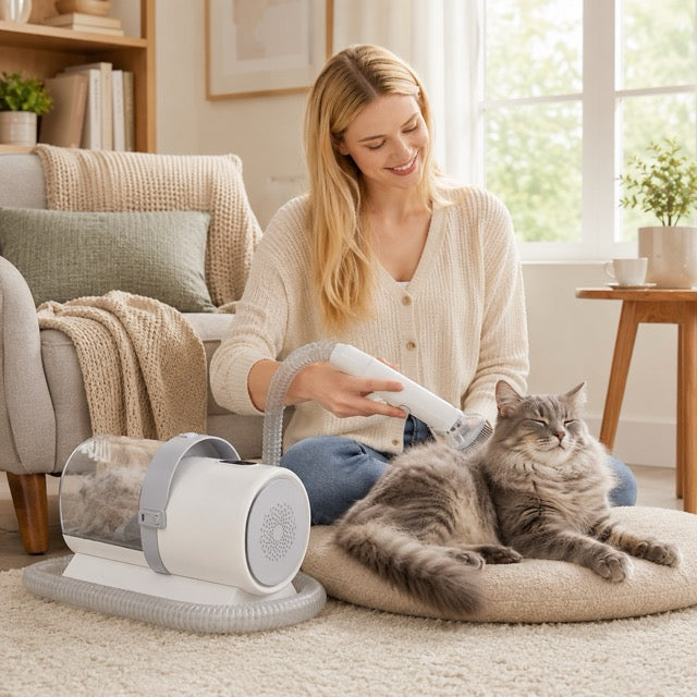5-in-1 Dog & Cat Grooming Vacuum Kit with Clippers, 10 kPa Suction & 2.5 L Dust Cup