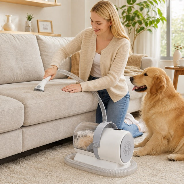 5-in-1 Dog & Cat Grooming Vacuum Kit with Clippers, 10 kPa Suction & 2.5 L Dust Cup