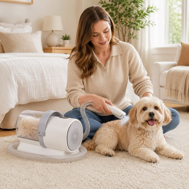 5-in-1 Dog & Cat Grooming Vacuum Kit with Clippers, 10 kPa Suction & 2.5 L Dust Cup