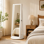 47.2-Inch Wall- and Door-Mounted Jewelry Cabinet with Full-Length Mirror, LED Lights & Large Storage