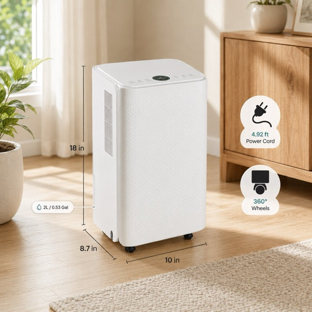 Large-Room Dehumidifier for 2,500–5,500 Sq. Ft. with 3 Modes, Built-In Pump & Continuous Drainage