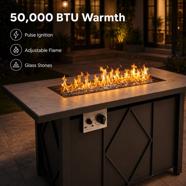 43 Inch Outdoor Propane Fire Pit Table