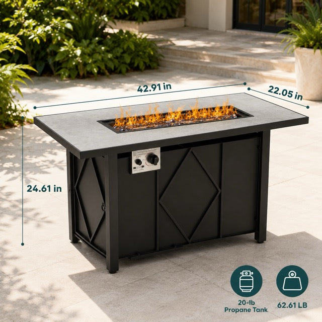 43 Inch Outdoor Propane Fire Pit Table