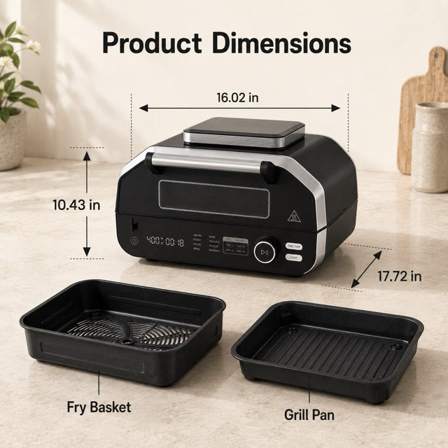 3.7L 2800W Electric Indoor Air Fryer Grill