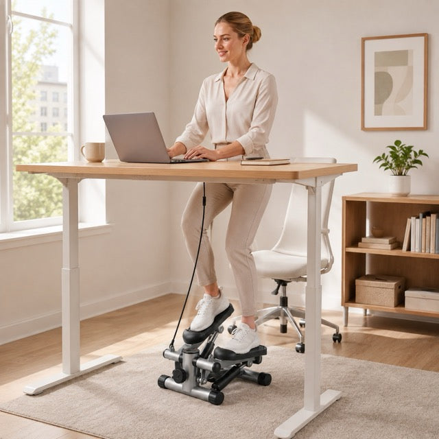 Mini Stepper with Resistance Bands, Adjustable Full Body Workout Machine for Home Fitness