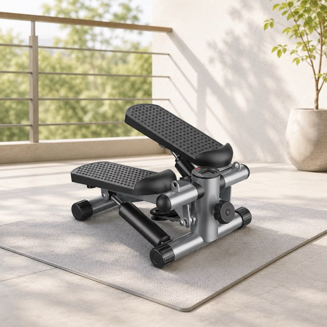 Mini Stepper with Resistance Bands, Adjustable Full Body Workout Machine for Home Fitness