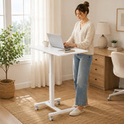 Adjustable Height Rolling Laptop Desk – Mobile Sit-Stand Desk with Wheels
