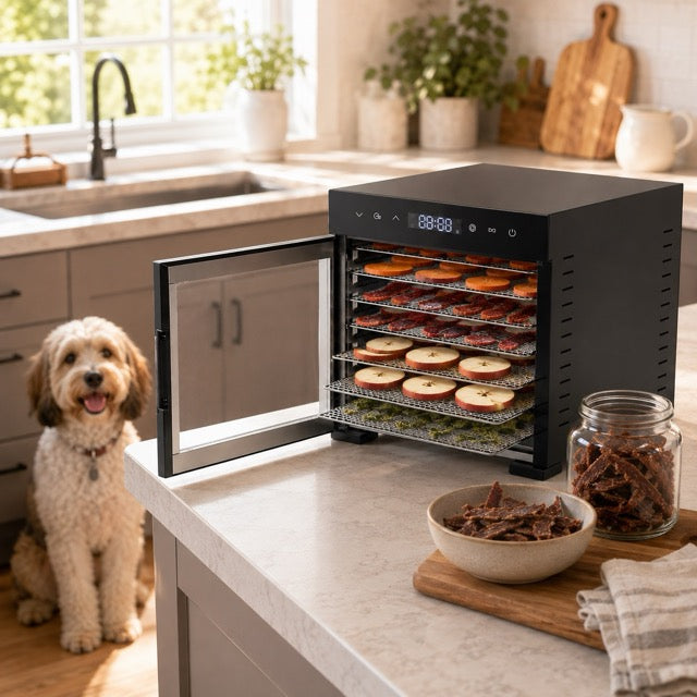 8-Tray Stainless Steel Food Dehydrator with Digital Touch Controls