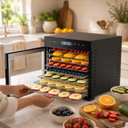 8-Tray Stainless Steel Food Dehydrator with Digital Touch Controls
