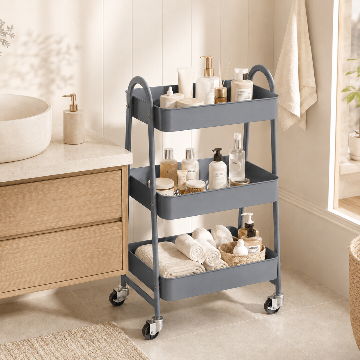 3-Tier Rolling Cart