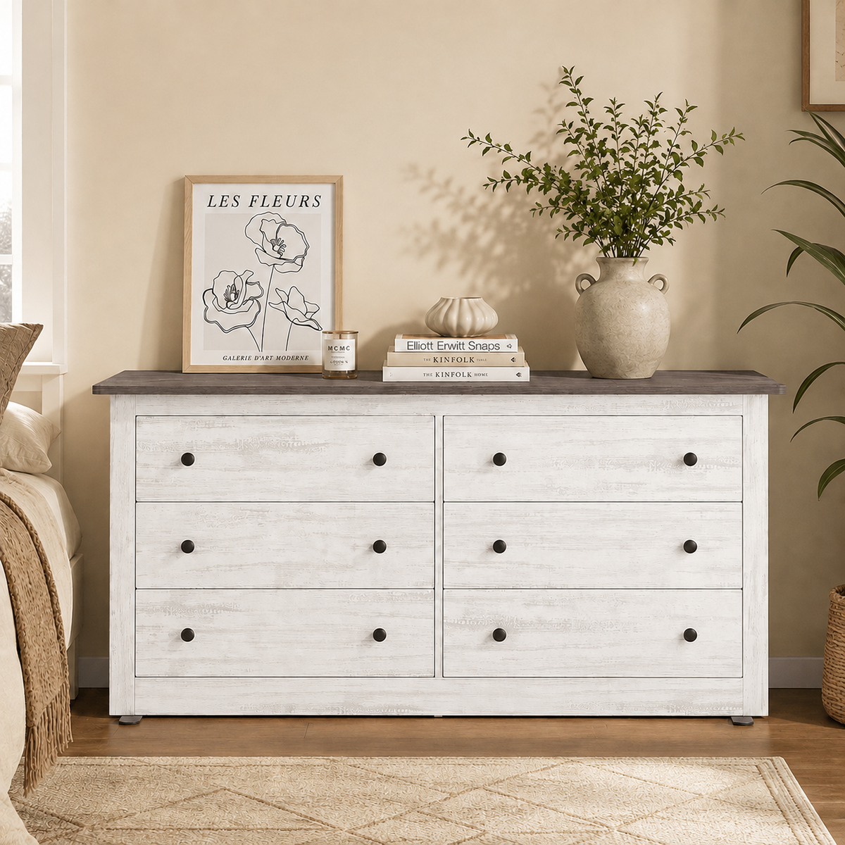 59" TV Stand with 6 Drawers 
