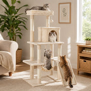 63 Inch Plush Multi-Level Cat Tree Tower