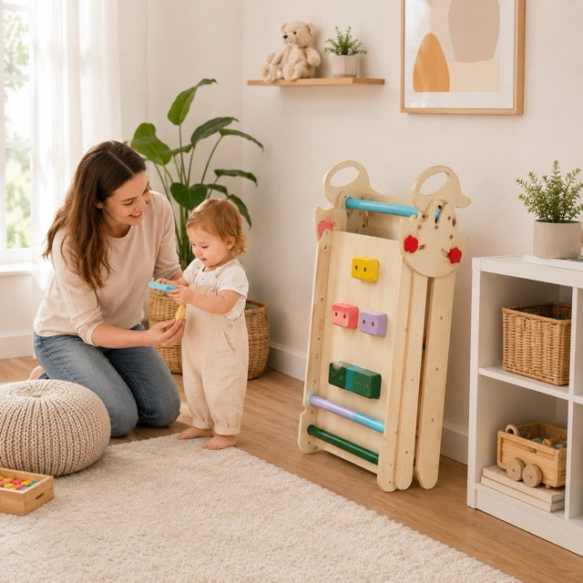 9-in-1 Foldable Wooden Montessori Climbing Playset