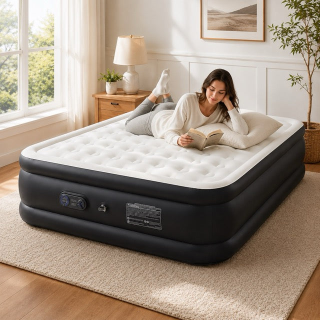 16"-22" Queen Air Mattress with Pump (660lb Capacity)