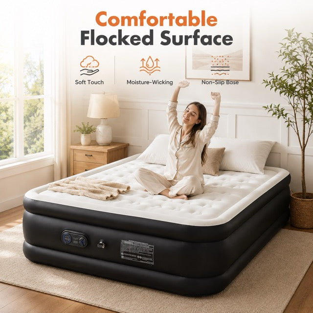 16"-22" Queen Air Mattress with Pump (660lb Capacity)