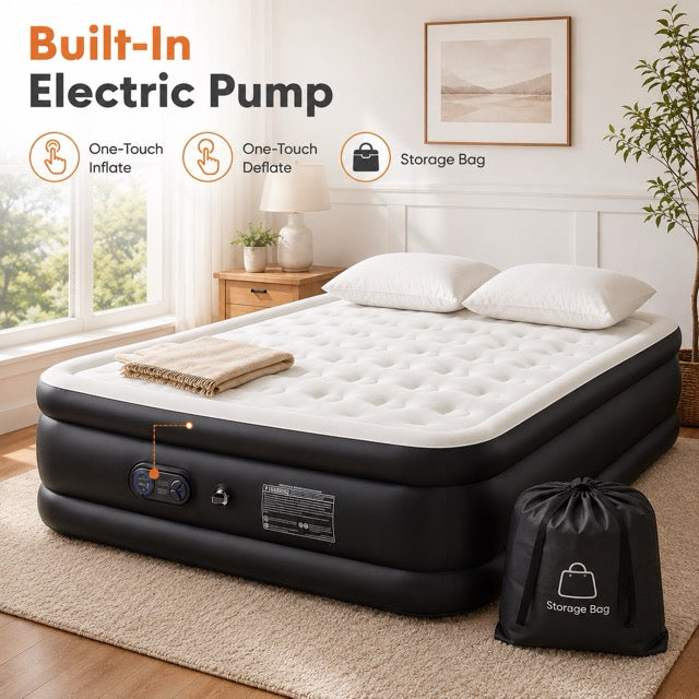 16"-22" Queen Air Mattress with Pump (660lb Capacity)