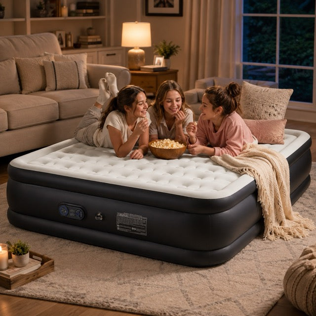 16"-22" Queen Air Mattress with Pump (660lb Capacity)