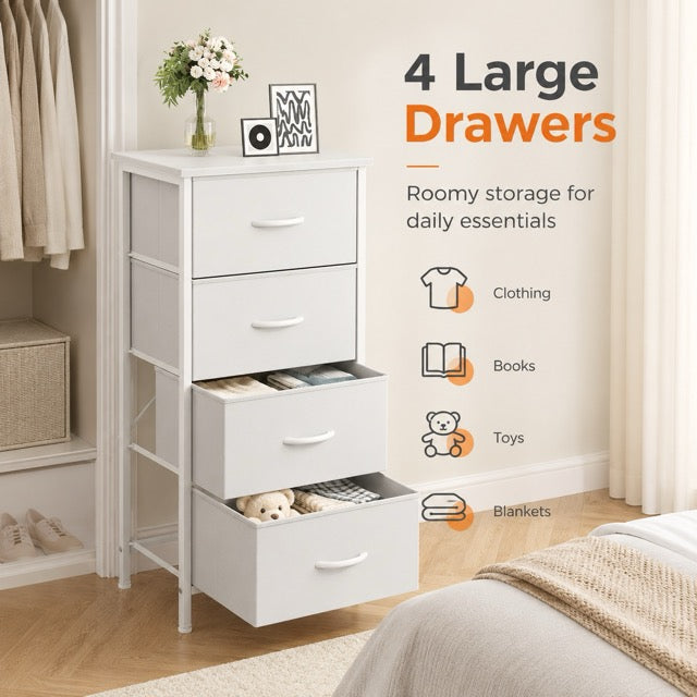 Fabric Dresser with 2/4 Drawers – Freestanding Storage Chest for Bedroom & Living Room