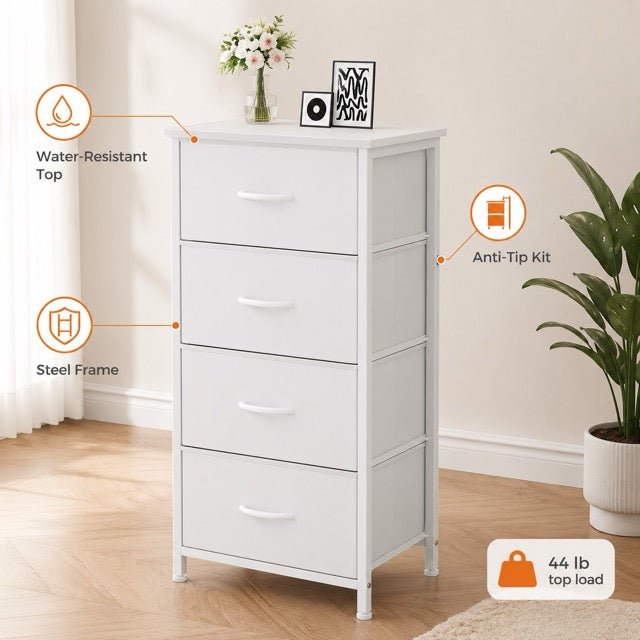 Fabric Dresser with 2/4 Drawers – Freestanding Storage Chest for Bedroom & Living Room